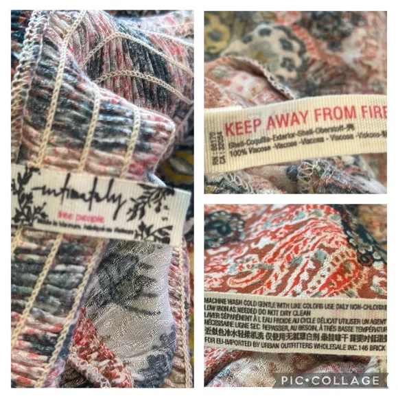 Free People Let’s Smock About It Boho Tiered Mixed Print Maxi Dress Size Small - Picture 11 of 14